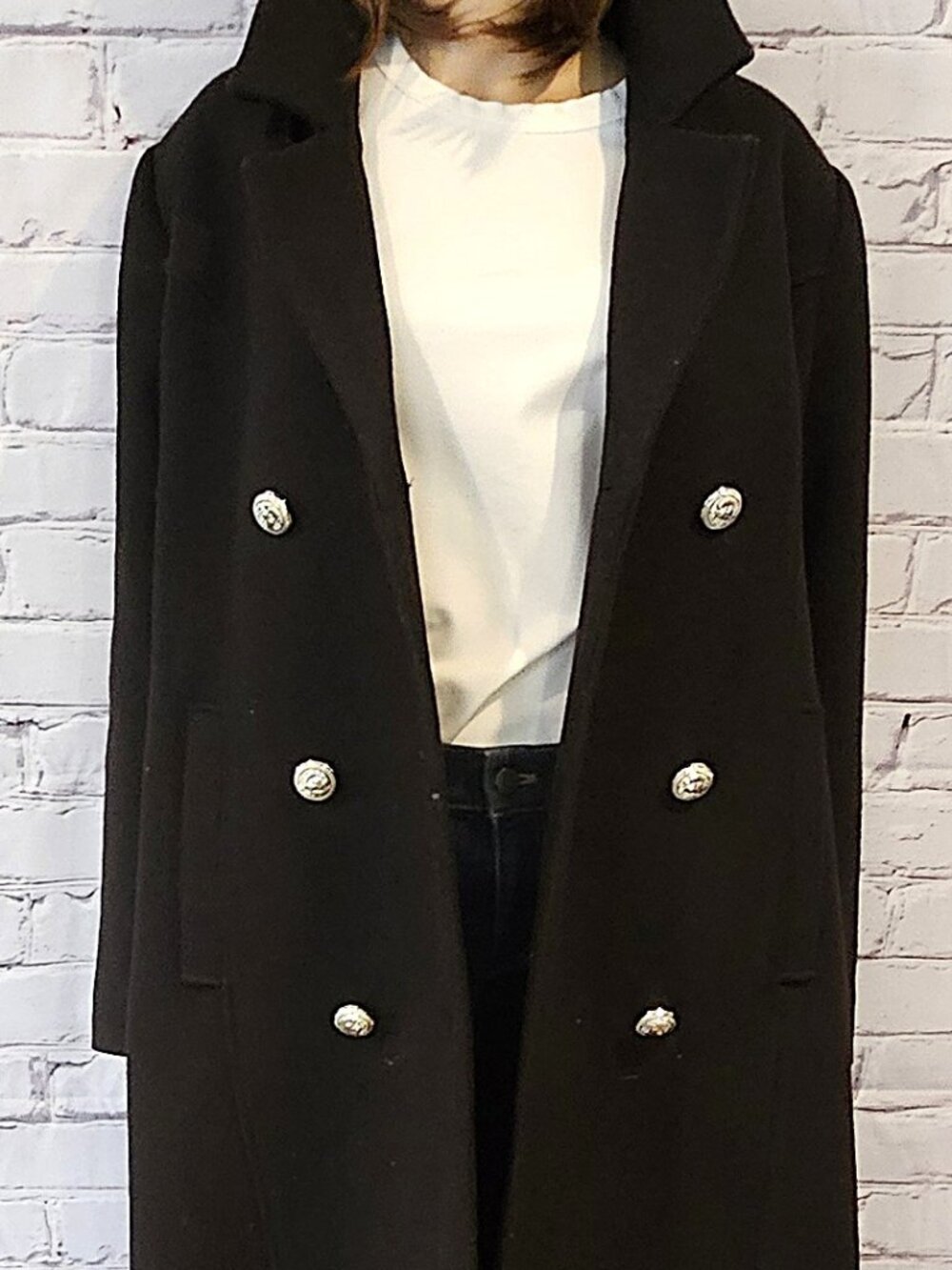 LAURA - Double-Breasted Wool-Blend Coat - Picture 7 of 13
